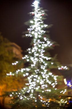 Noel ağacı bokeh ışıklar