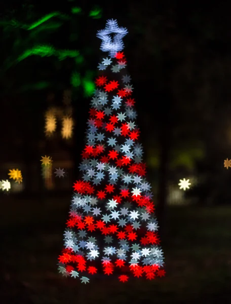 Rozostření vánoční strom — Stock fotografie