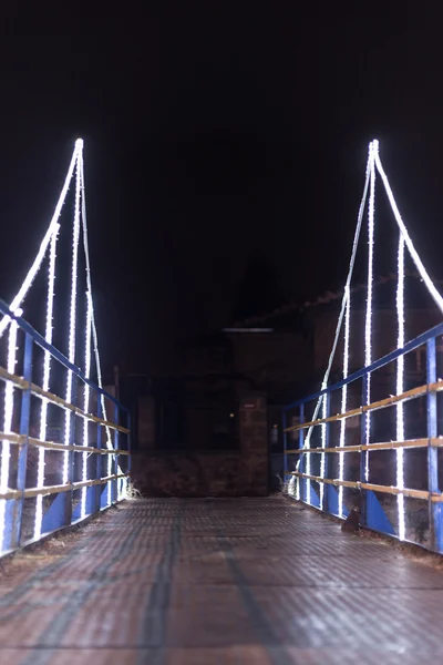 Puente con luces de Navidad — Foto de Stock