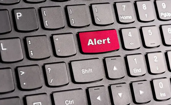 "Alert "knop, op toetsenbord — Stockfoto