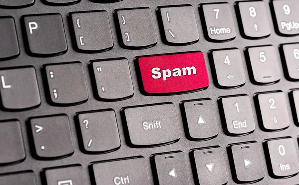 "Spam "knop, op het toetsenbord — Stockfoto