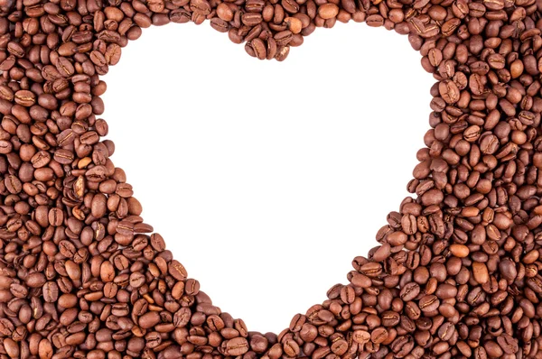 Kahve çekirdekleri şekil kalbinde