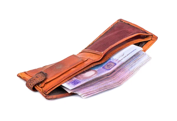 Alte gebrauchte Brieftasche — Stockfoto