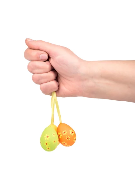 Huevo de Pascua en la mano — Foto de Stock