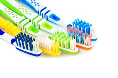 Birkaç diş fırçaları portre