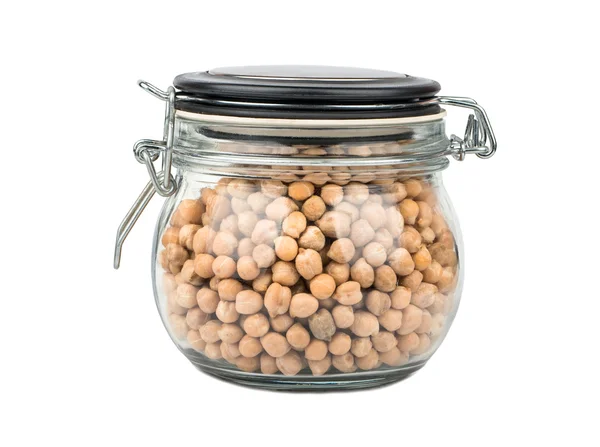 Dry chickpeas in jar Royalty Free Stock Photos