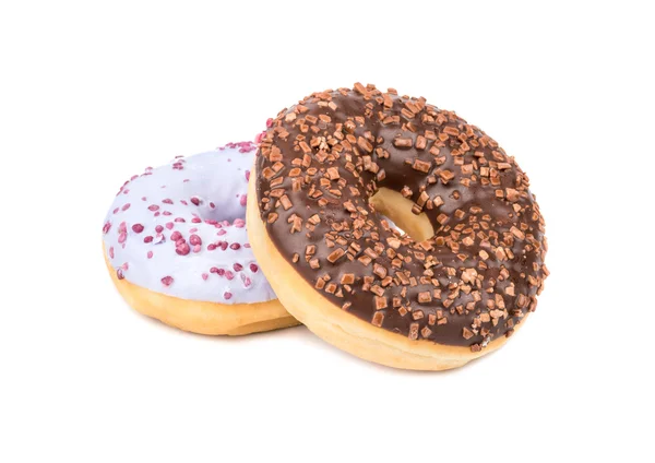 Dois donuts coloridos — Fotografia de Stock