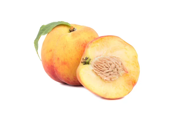 Peach with half — Stock Photo, Image