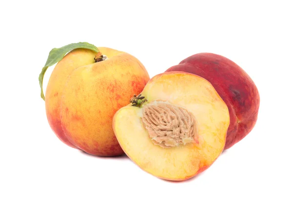 Peach with half — Stock Photo, Image