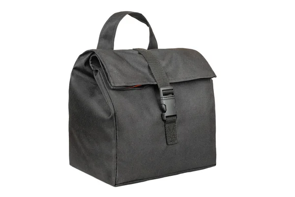 Schwarze Lunchbox Tasche Isoliert Auf Weißem Hintergrund Stockfoto