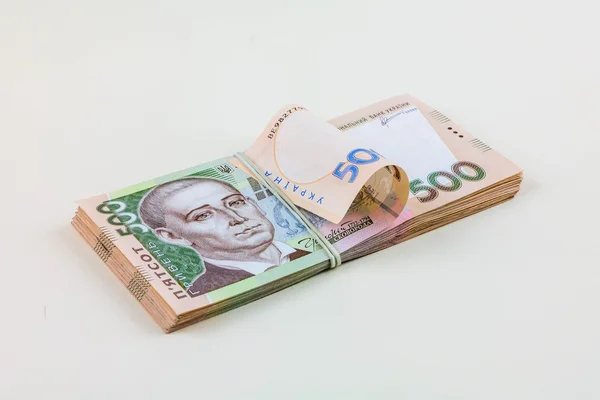 Pila di denaro ucraino — Foto Stock