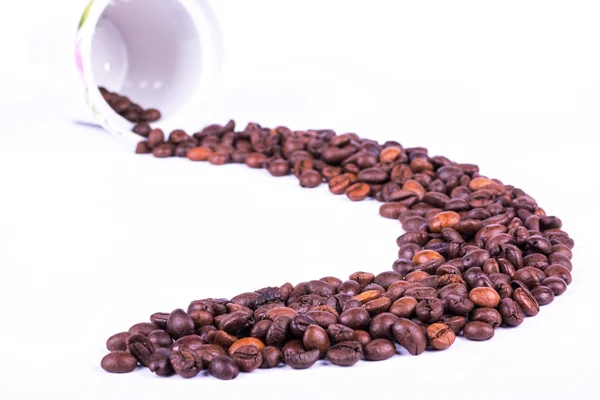 Spilled coffee beans — Stock Photo, Image