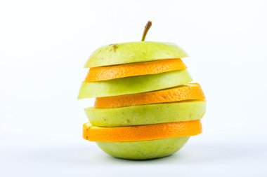 Slices of apple and orange clipart
