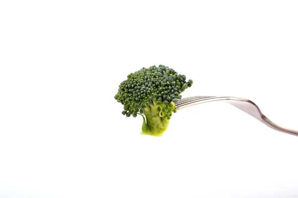 Brokkoli auf einer Gabel — Stockfoto