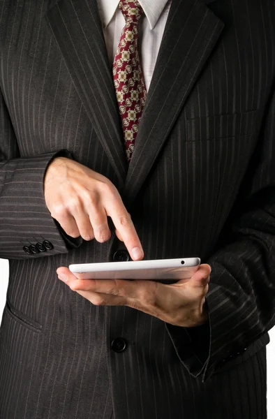 Hombre de negocios y tableta — Foto de Stock