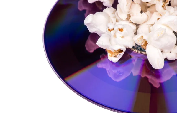 Scheibe auf Popcorn — Stockfoto