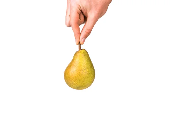 Pear in hand — Stock Photo, Image