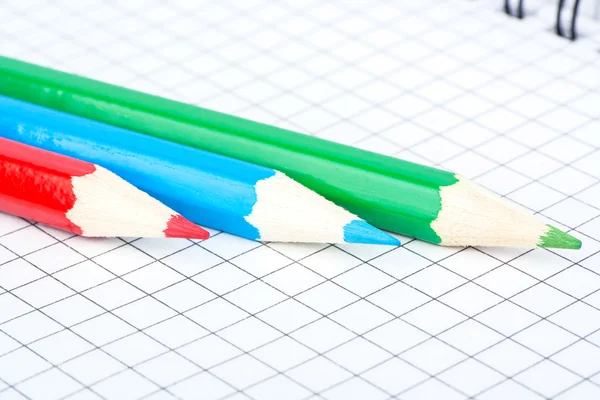 Three pencil and notebook — Stock Photo, Image