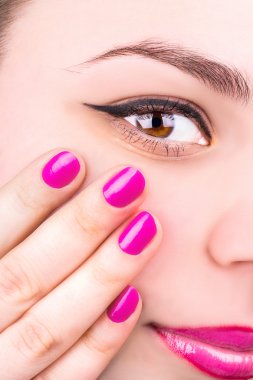 Female eye and manicure clipart