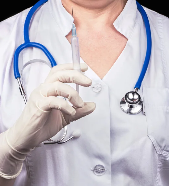 Doctor with syringe — Stock Photo, Image