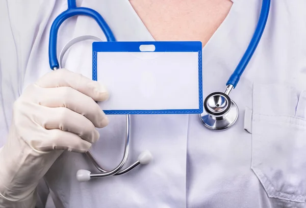 Doctor with badge — Stock Photo, Image