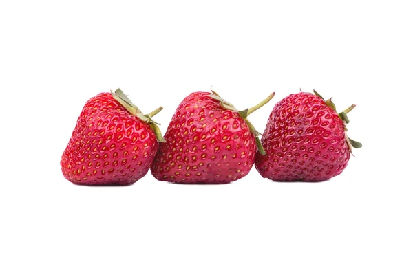 Three strawberries — Stock Photo, Image