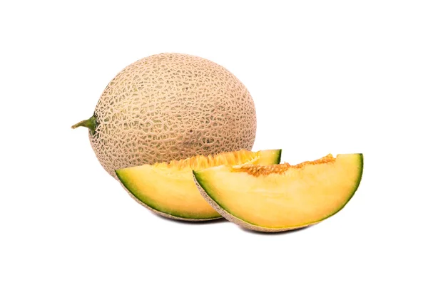 Cantaloupemelon med skiva — Stockfoto