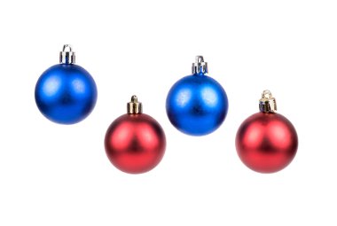 mavi ve kırmızı Noel topları