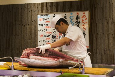 Restaurant göstermek Japon kesme Tuna (Makuro)