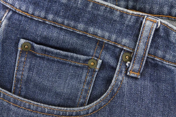 Джинсовий кишеньковий крупним планом показ текстури фону джинсів і кишені — стокове фото