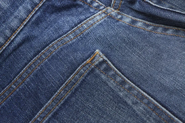 Background of detail blue denim Jean with back pocket — Stock Photo, Image