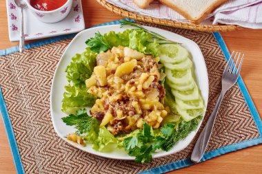 haşlanmış patates Üstten Görünüm