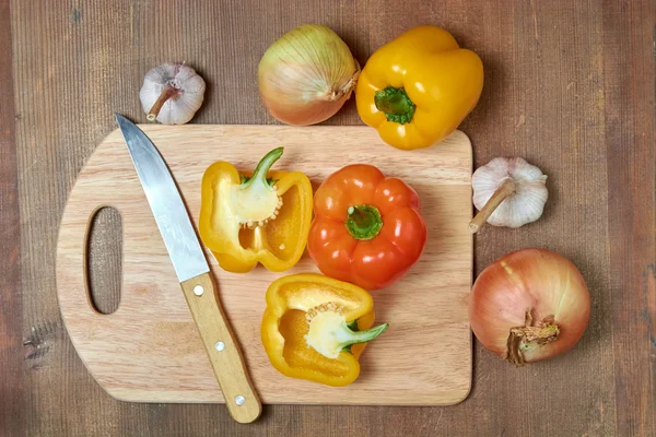 vegetables knife board