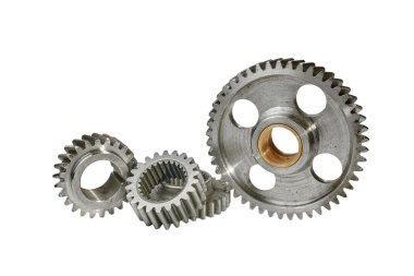 Beyaz bir arka plan üzerinde bazı Dişliler