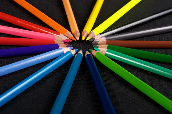 Coloured spectrum of pastel pencils — Stock Photo, Image