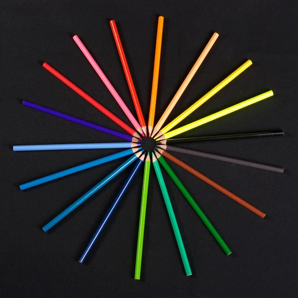 Coloured spectrum of pastel pencils — Stock Photo, Image