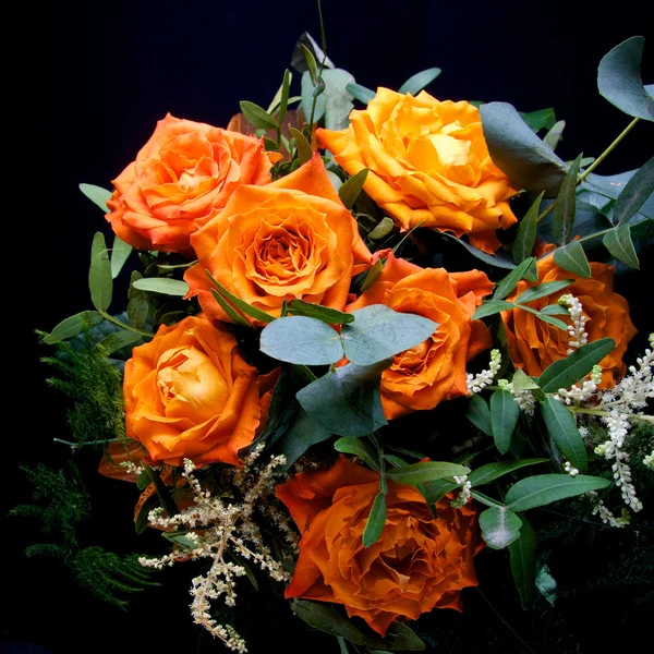 Orange wedding colourful bouquet of flowers — Stock Photo, Image