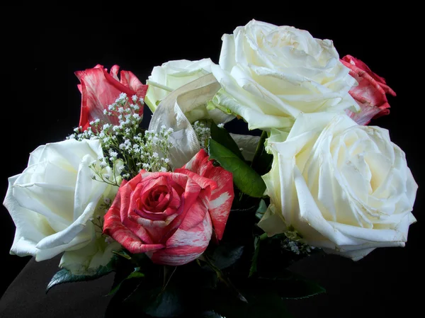 Casamento vermelho e branco colorido buquê de flores — Fotografia de Stock