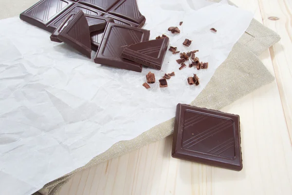 Barres douces de chocolat au cacao noir — Photo