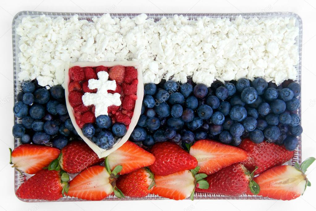 Slovak flag from traditional food