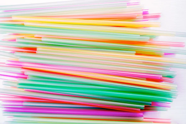 Bright colorful drinking straws on white background — Stock Photo, Image