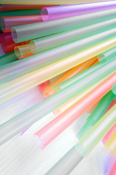 Bright colorful drinking straws on white background — Stock Photo, Image