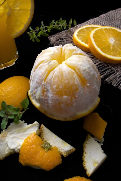 Fresh sweet orange juice on the table for breakfast — Stock Photo, Image