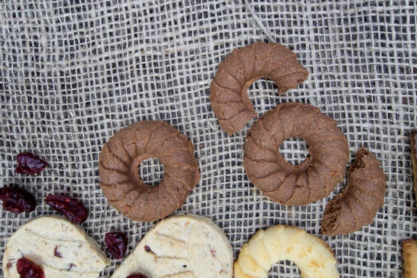 Biscuits sucrés différents et délicieux — Photo