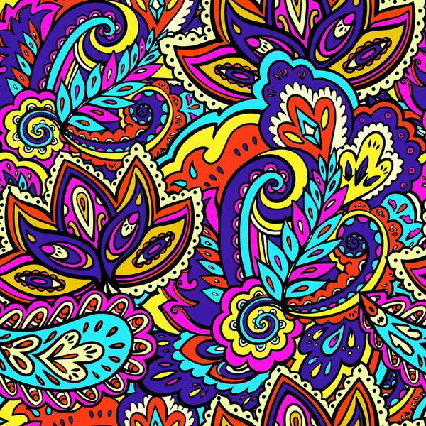 Психоделическая яркая безморская текстура с цветными растительными и цветочными элементами. — стоковый вектор