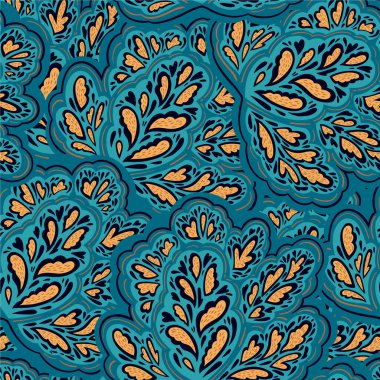 Bitkisel psikedelik yapılar ve elementlerle kusursuz bir desen..