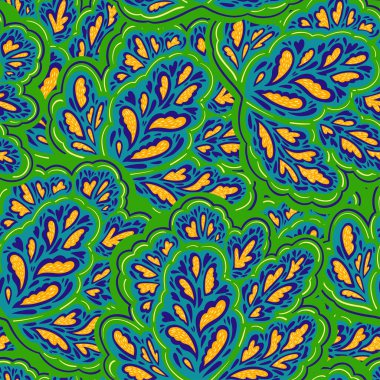 Bitkisel psikedelik yapılar ve elementlerle kusursuz bir desen..