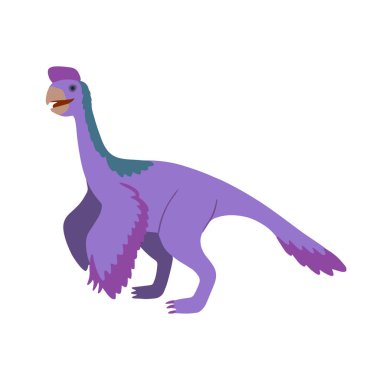 Güzel karikatür utharaptor, beyaz arka planda izole edilmiş.. 