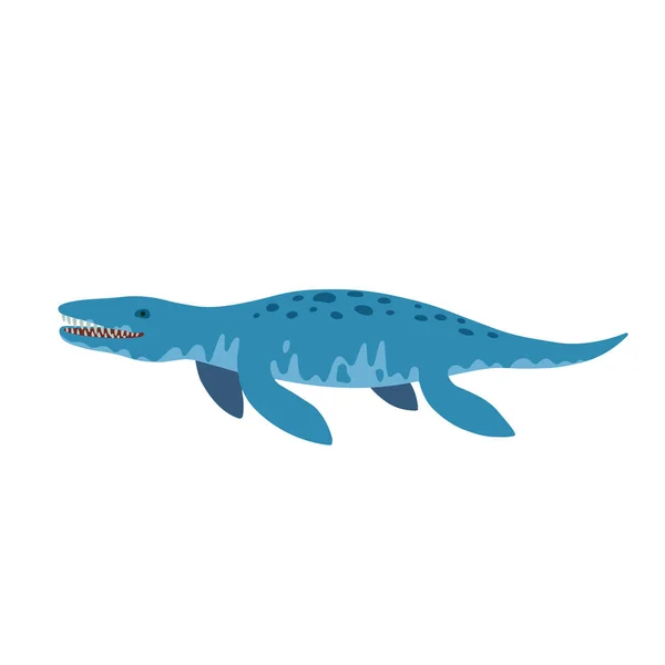 Cute kreskówki doodle liopleurodon, izolowane na białym tle. — Wektor stockowy