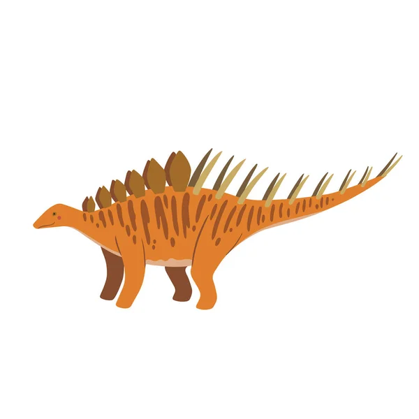 Χαριτωμένο σκίτσο doodle kentrosaurus, απομονώνονται σε λευκό φόντο. — Διανυσματικό Αρχείο